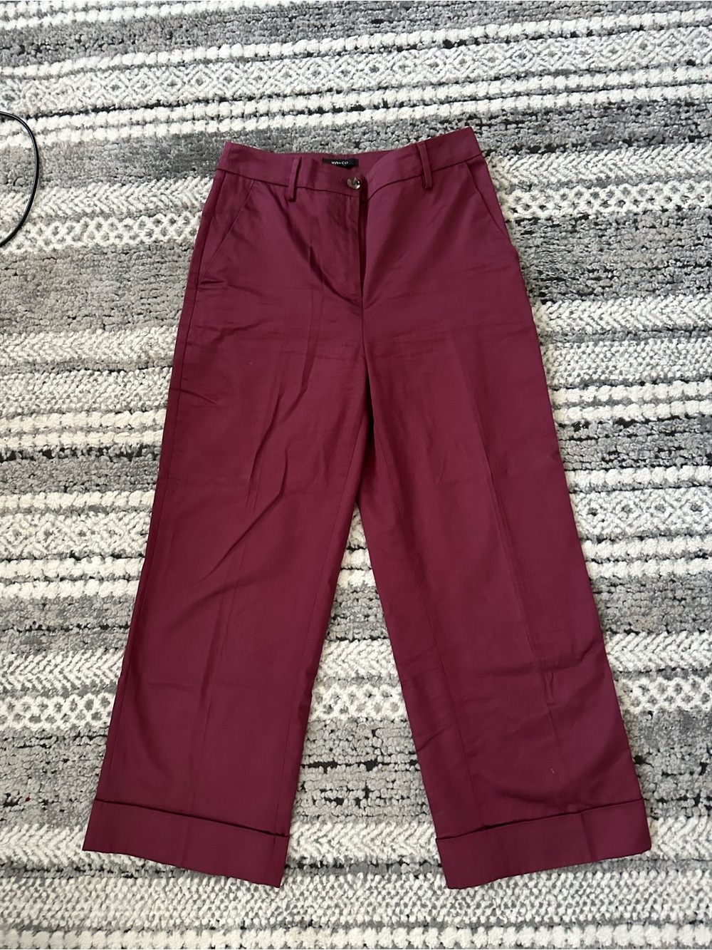 RW&CO. Wide-Leg Wine Trousers